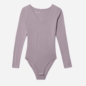 The Long-Sleeve V-Neck Bodysuit in Lavender